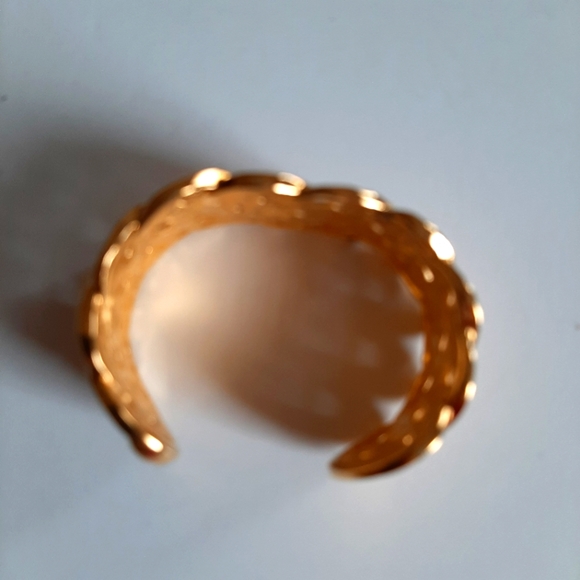 Gold Woven Bangle Bracelet - Picture 4 of 5